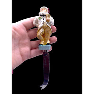 Christopher Radko Santa Cheese Knife Perforated Party Serving Christmas Rare 8"